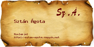 Sztán Ágota névjegykártya